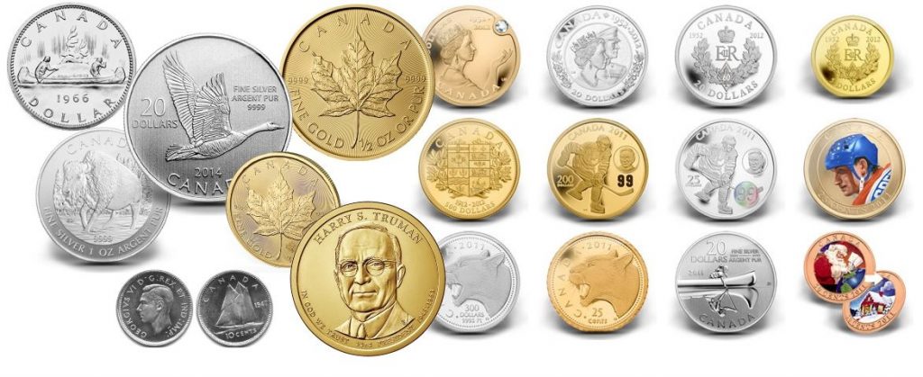 image of Canadian silver & gold coins